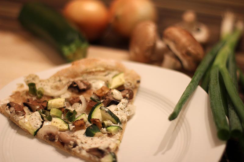 Rezept veganer Flammkuchen