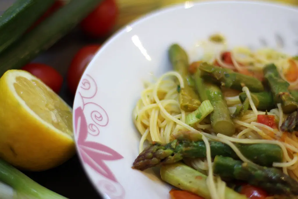 Rezept: Spaghetti mit grünem Spargel