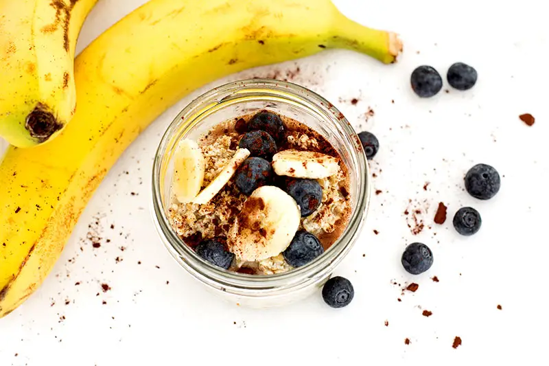 Bananen Blaubeer Overnight Oats