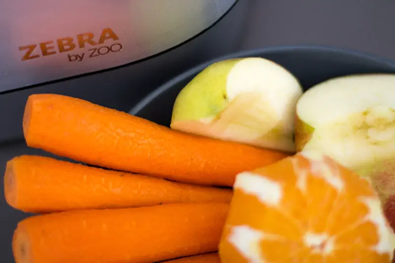 Zutaten fruchtiger selbstgemachter Karottensaft