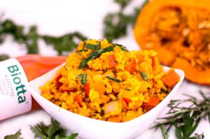 Kürbis Risotto vegan Rezept Karottensaft