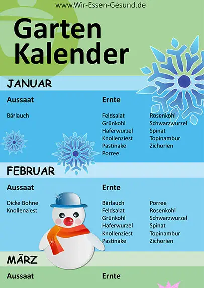 Kostenloser Gartenkalender