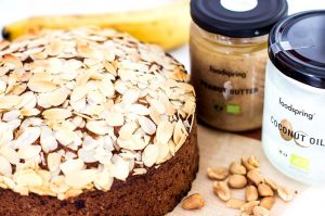 Erdnussbutter Bananen Kuchen ohne Zucker