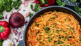 Spaghetti Paprikapfanne Rezept vegan