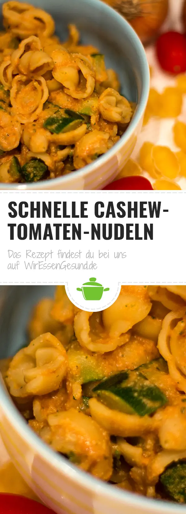 Schnelle Cashew-Tomaten-Nudeln - WirEssenGesund