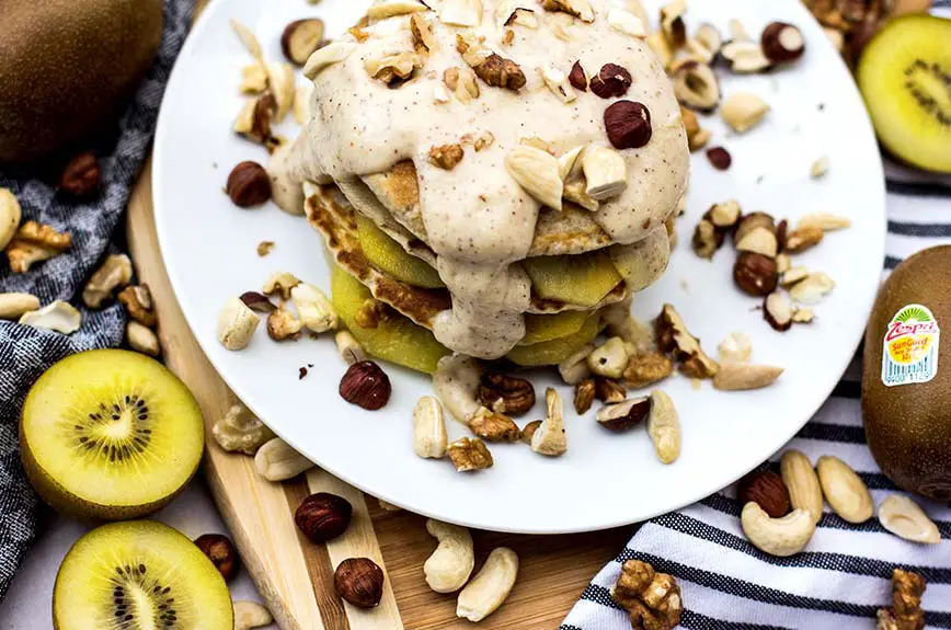 Kiwi Pancake ohne Ei vegan Vollkorn