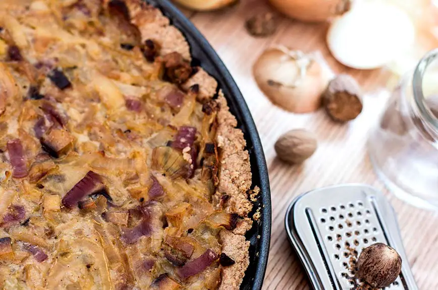 Muskat Zwiebelkuchen vegan Rezept Auf WirEssenGesund