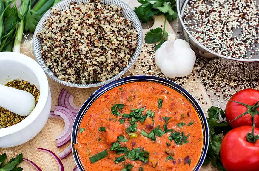 Tomaten Quinoa Curry Rezept vegan