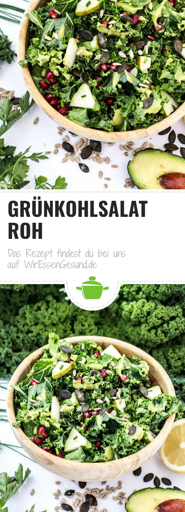 Fruchtiger Grünkohlsalat (Rohkost) - WirEssenGesund Fruchtiger Grünkohlsalat (Rohkost) - WirEssenGesund