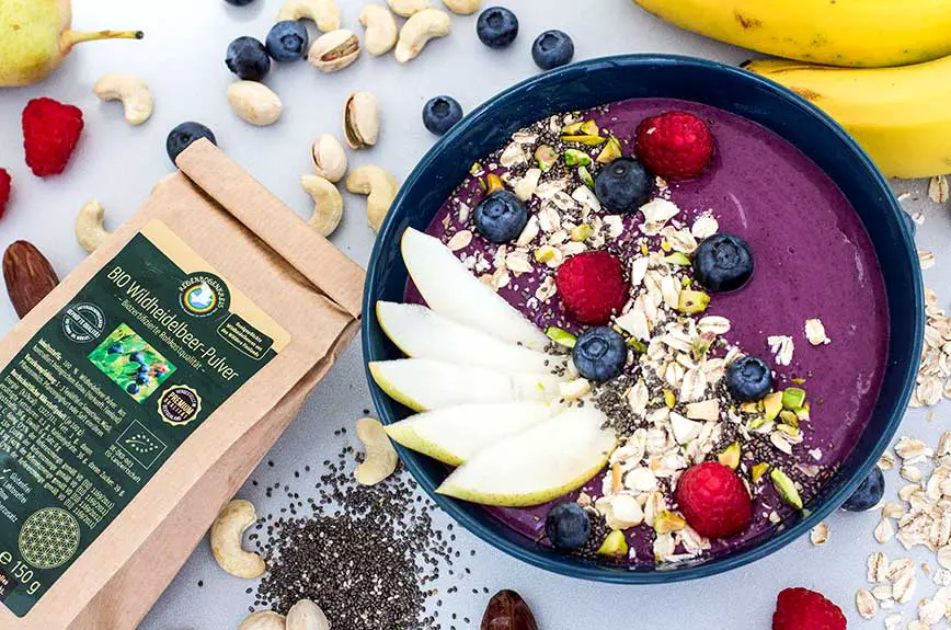 Wildheidelbeer Smoothie Bowl