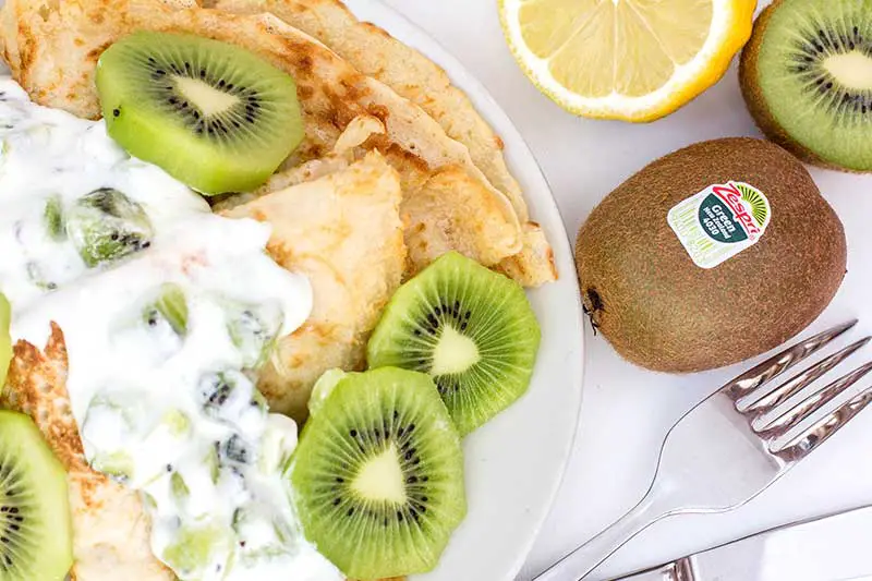 Kiwi Topping Pfannkuchen Rezept vegan