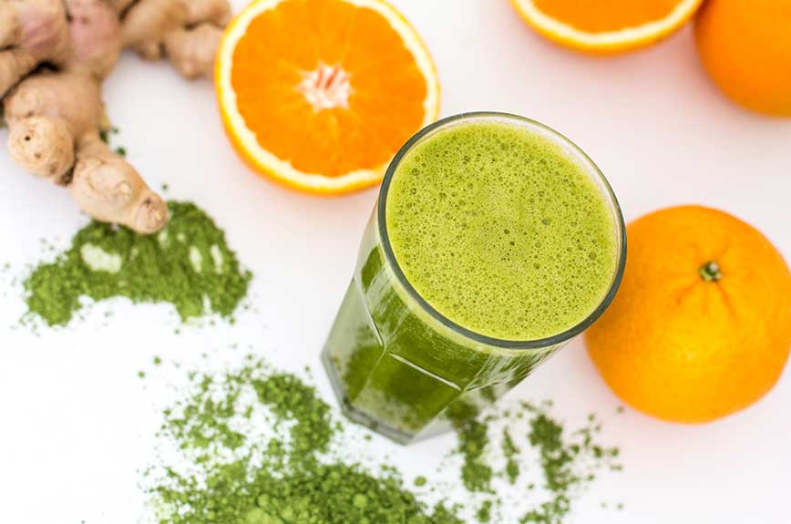 Ingwer-Orangen-Matcha-Smoothie