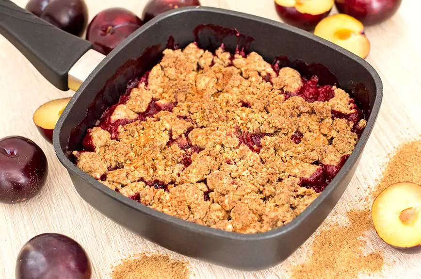 Pflaumen Crumble Rezept vegan