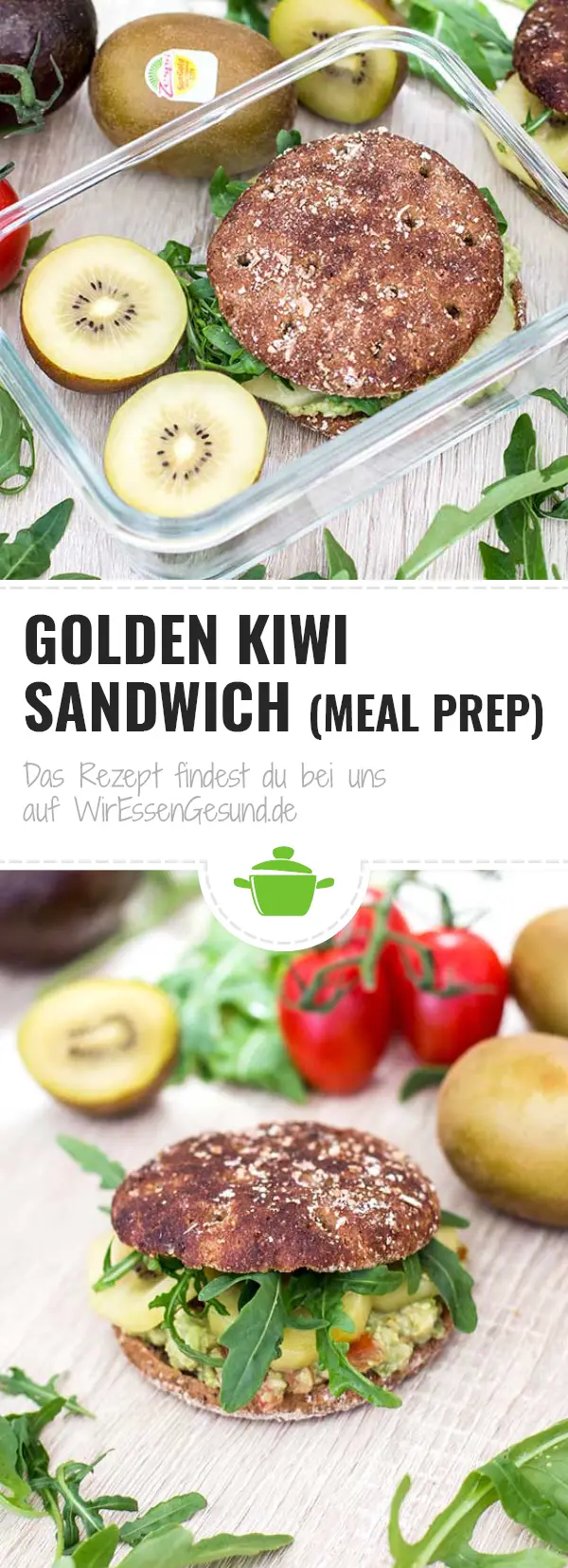 Golden Kiwi Sandwich (Meal Prep) WirEssenGesund