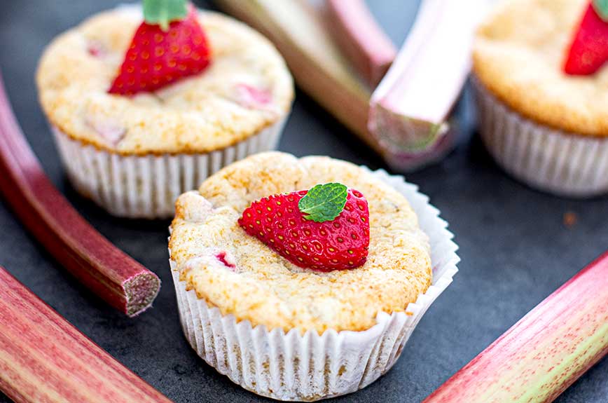 Rhabarbermuffins vegan ohne Ei Rezept