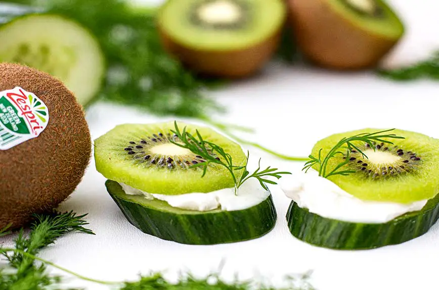 Kiwi Snack mit Gurke vegan Rezept