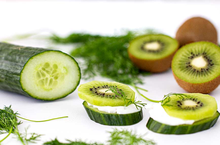 Kiwi Gurken Snack Rezept vegan