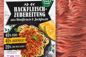 Hybrid-Fleisch im Discounter: Fleisch wird mit Gemüse gemischt